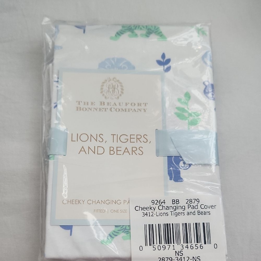 The Beaufort Bonnet Company Cheeky Changing Pad Cover - Blue and Green